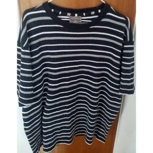 Womens Steve & Barry's Collection XXL Black White Gray Striped Short Sleeve